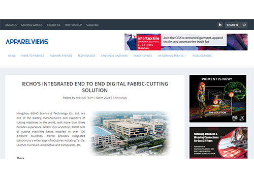 IECHO's geïntegreerde end-to-end digitale oplossing voor het snijden van stoffen stond op de Apparel Views