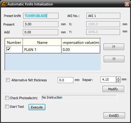 Auto Knife Initialization